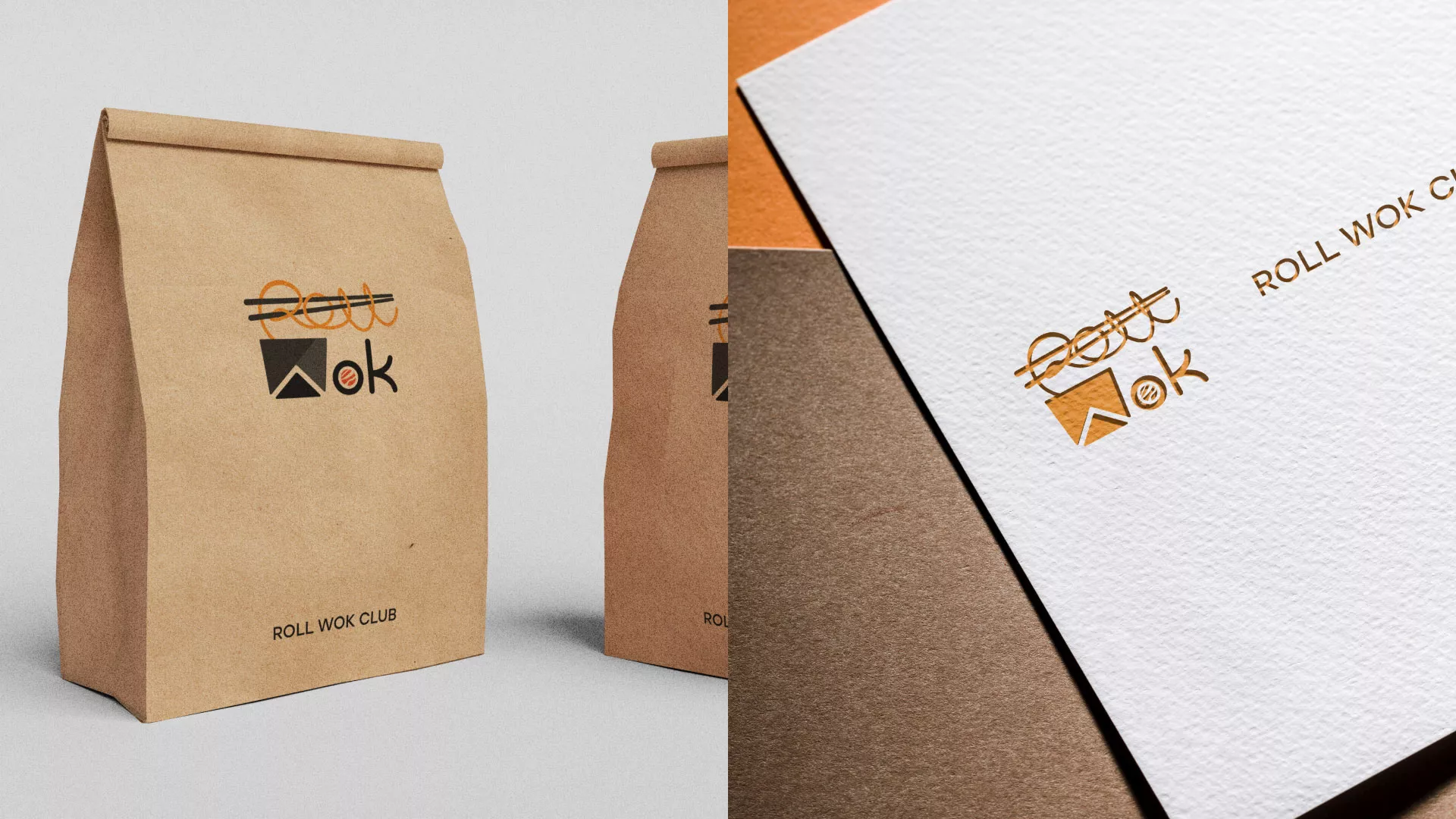 Разработка логотипа суши-бара «Roll Wok Club» в Обояне