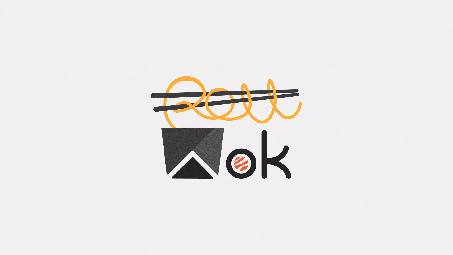 Разработка логотипа суши-бара «Roll Wok Club» в Обояне